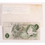 THE GREAT TRAIN ROBBERY - ORIGINAL £1 NOTE FROM TH