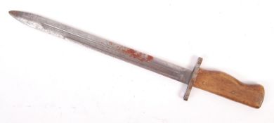 UNUSUAL MINIATURE WWII BAYONET ENGRAVED FOR A TANK MAJOR