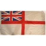 A LARGE WWII SECOND WORLD WAR ROYAL NAVY WHITE ENS