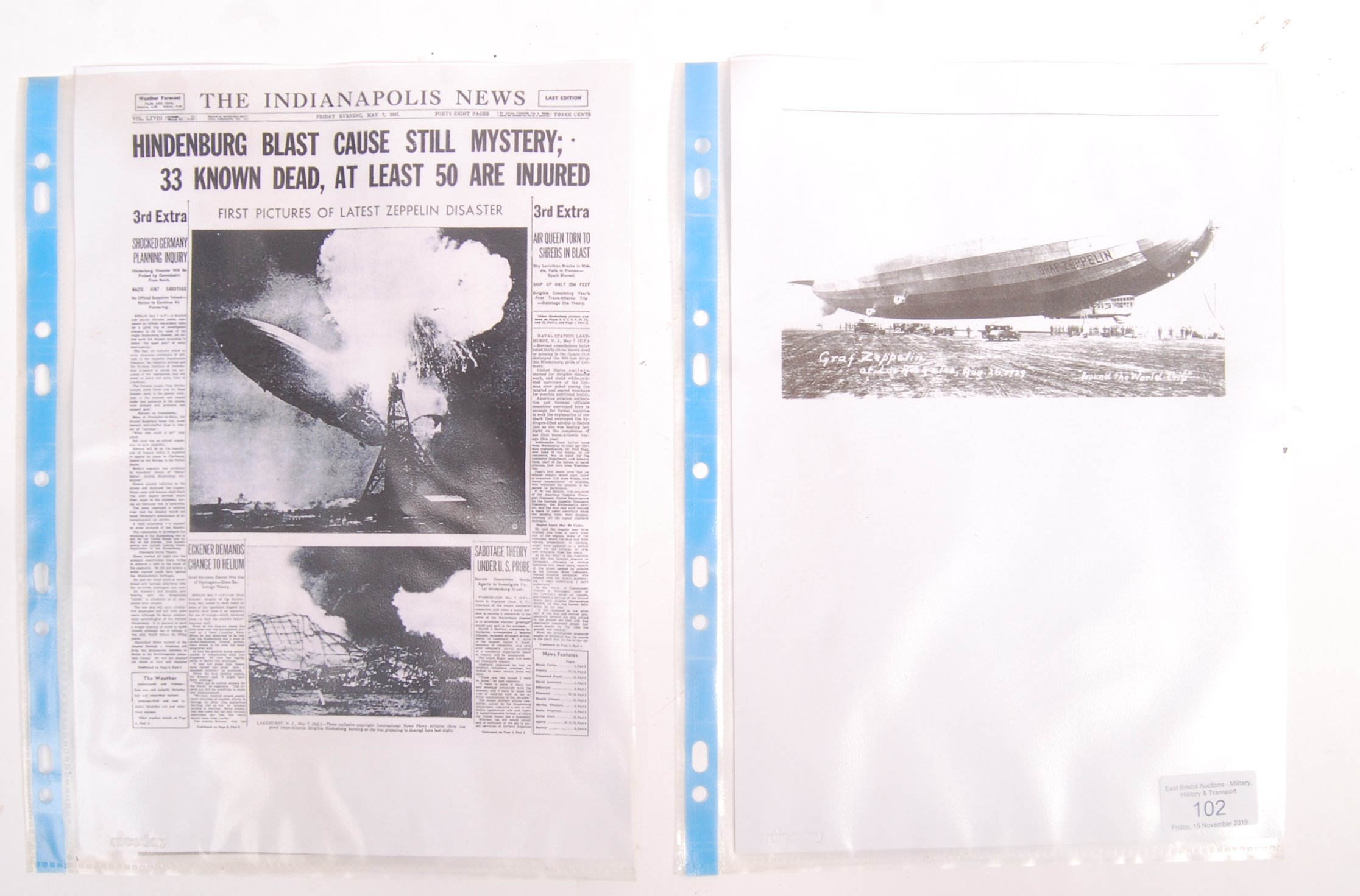 TWO ZEPPELIN AIRSHIP SILVER SKIN RELIC SWATCHES - Image 2 of 4