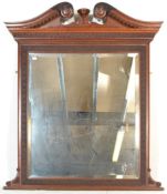 VICTORIAN 19TH CENTURY LARGE MAHOGANY OVERMANTEL M