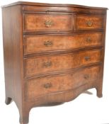 GOOD SERPENTINE WALNUT BACHELORS CHEST OF DRAWERS