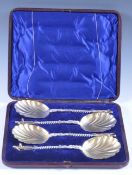 VICTORIAN 19TH CENTURY CASED SET OF SILVER PLATE A