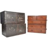 19TH CENTURY VICTORIAN MAHOGANY CAMPAIGN CHEST OF