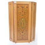19TH CENTURY SATINWOOD MARQUETRY INLAID TRIPTYCH P