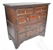 17TH CENTURY JACOBEAN OAK BLOCK FRONT CHEST OF DRA