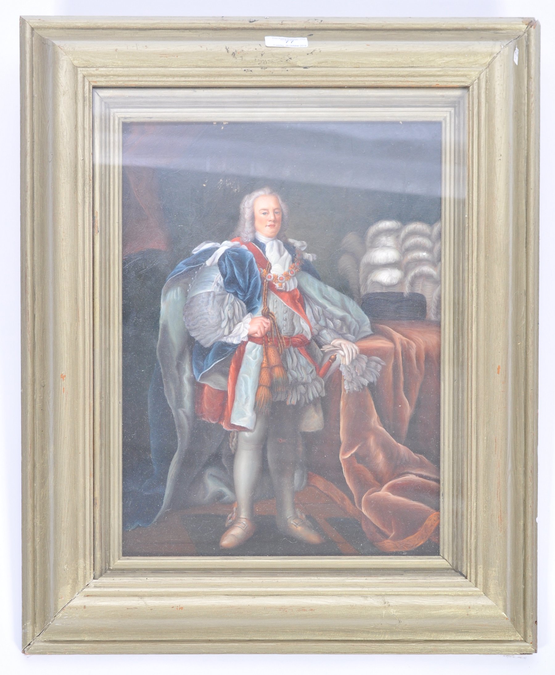 18TH CENTURY OIL ON CANVAS PORTRAIT PAINTING OF A