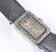 A FRENCH ART DECO PLATINUM SAPPHIRE AND DIAMOND WA