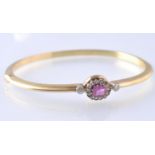 18CT GOLD RUBY AND DIAMOND BANGLE