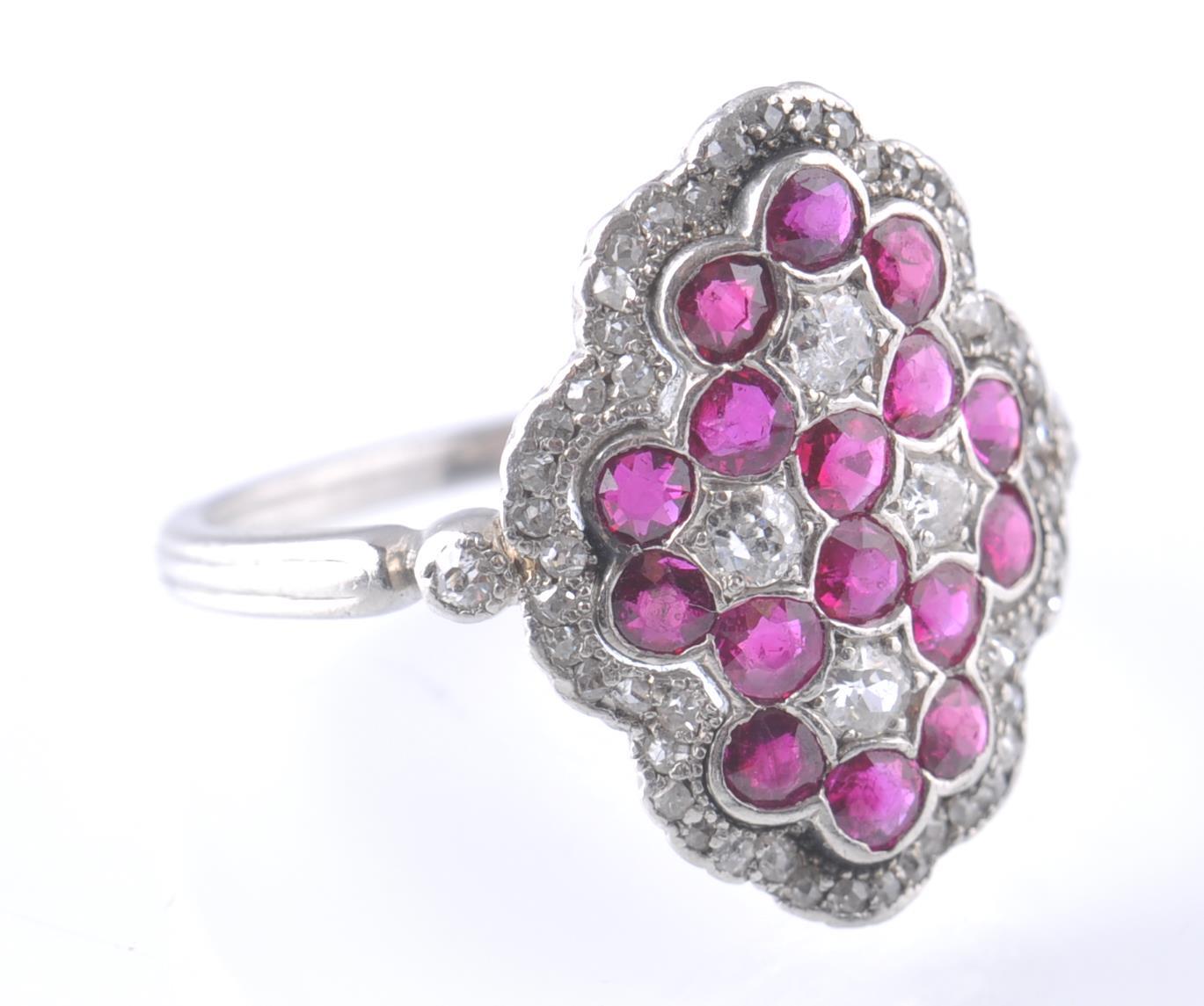 EDWARDIAN RUBY AND DIAMOND NAVETTE RING - Image 3 of 3