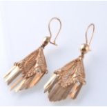 A PAIR OF 19TH CENTURY STYLE GOLD DROP EARRINGS