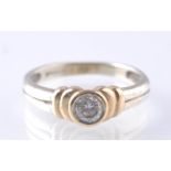 A CONTEMPORARY 9CT WHITE AND YELLOW GOLD DIAMOND S