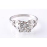 ART DECO PLATINUM AND DIAMOND SOLITAIRE 2CT RING