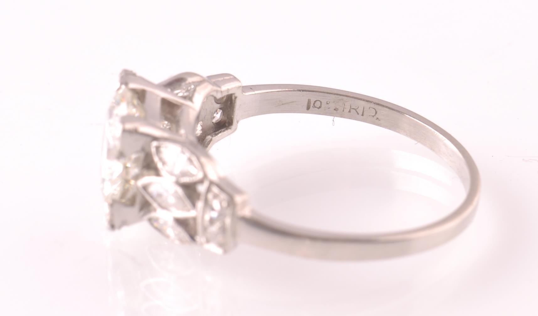 ART DECO PLATINUM AND DIAMOND SOLITAIRE 2CT RING - Image 4 of 5