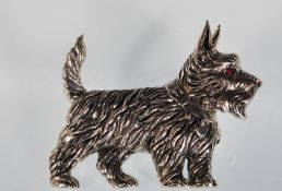 A sterling silver brooch in the form of a Scottie