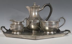 James Dixon- A vintage pewter coffee service consi