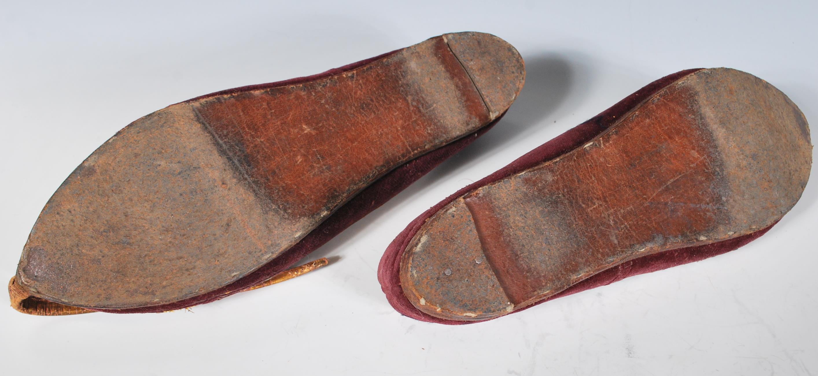 A pair of early 20th Century Persian leather slipp - Image 5 of 5