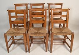 A set of 6 Victorian 19th century country beech wo