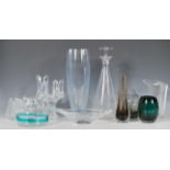 A collection of mixed retro glassware mostly clear