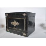 A 19th Century ebonised wood travelling tantalus h