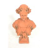 A 19th century Victorian terracotta bust of a clas