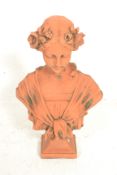 A 19th century Victorian terracotta bust of a clas