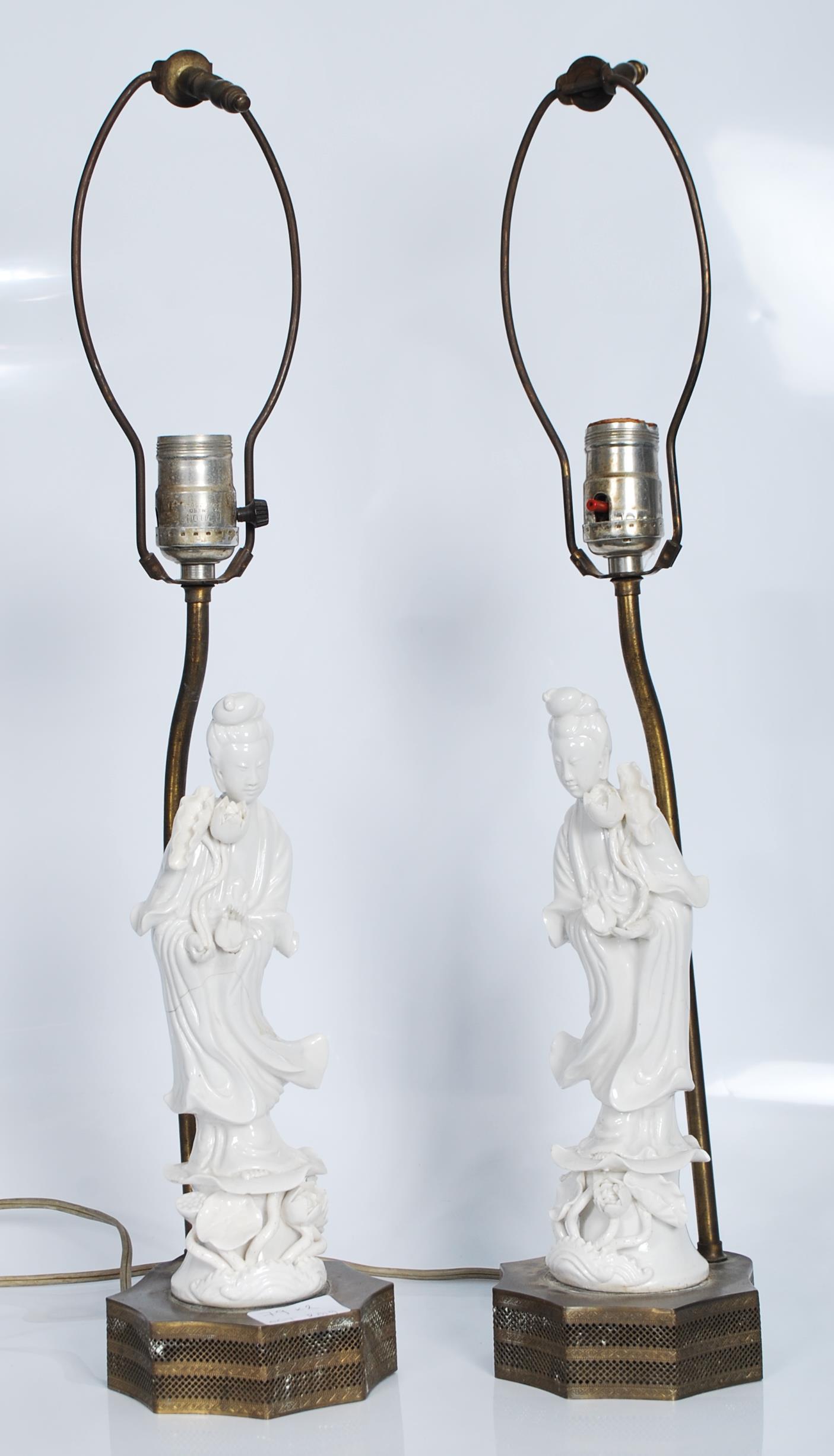 A pair of early 20th Century Chinese blanc de chin