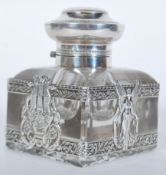 A 20th Century French silver leaded glass inkwell