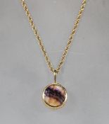 An English hallmarked 9ct gold pendant necklace ha