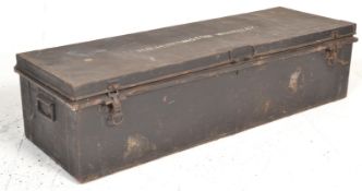 An early 20th Century ebonised metal military trun