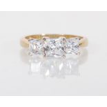 An English hallmarked 9ct yellow gold ring set wit