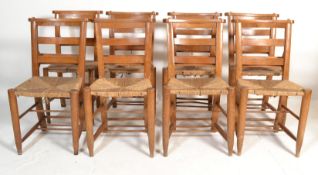 A set of 8 Victorian 19th century country beech wo