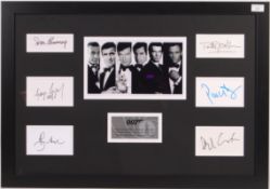 JAMES BOND - INCREDIBLE AUTOGRAPH DISPLAY OF EVERY BOND ACTOR