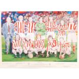 HEROES - FOOTBALLING LEGENDS AUTOGRAPHED PRINT