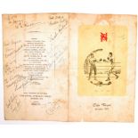 RARE 1950'S BOXING PROGRAMME AUTOGRAPHED BY THOSE ATTENDING