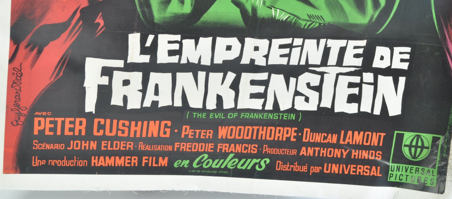 1960'S EVIL OF FRANKENSTEIN FRENCH MOVIE POSTER - Bild 2 aus 4