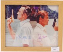 JAMES BOND SIR CHRISTOPHER LEE & SIR ROGER MOORE AUTOGRAPH