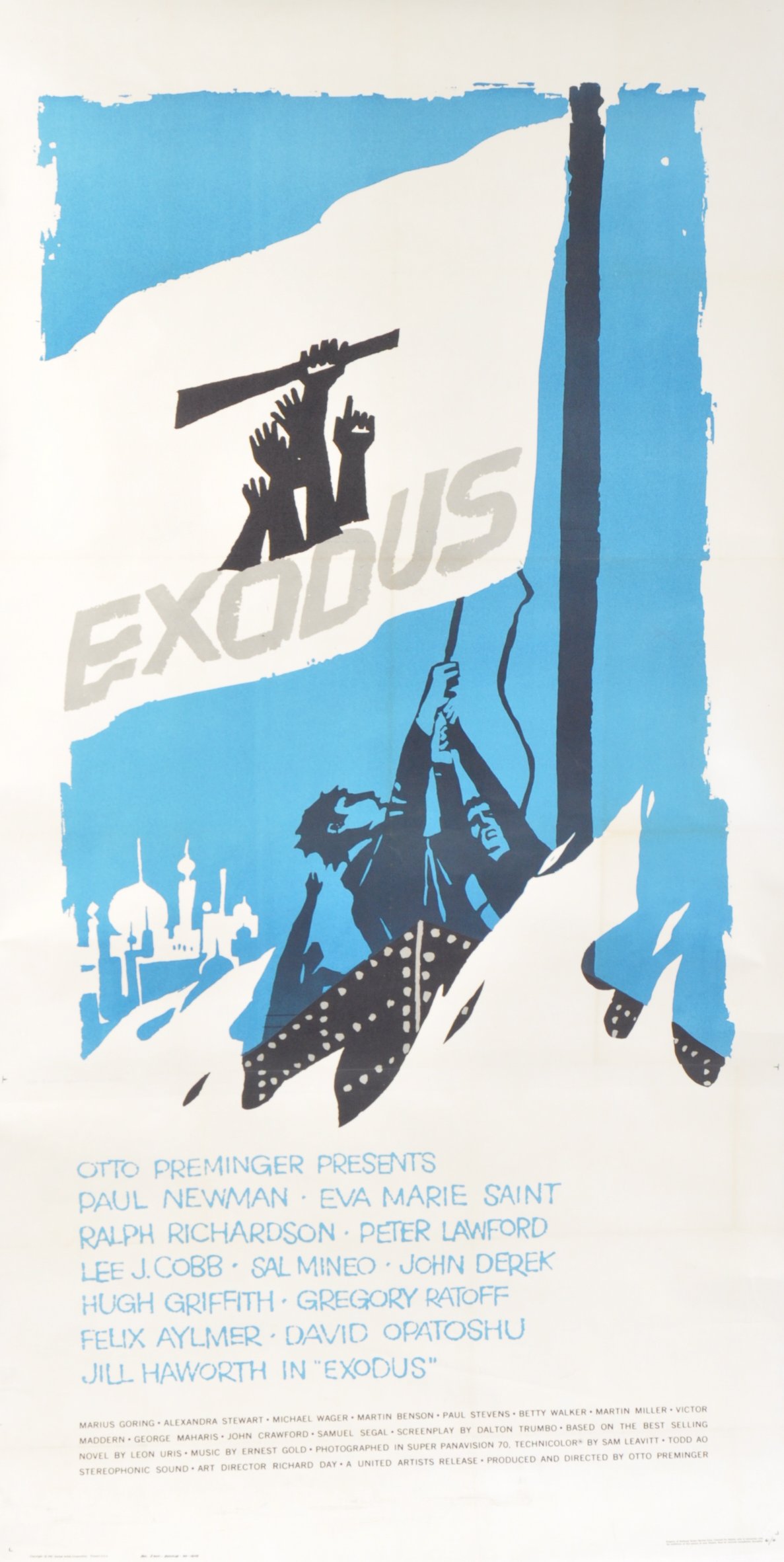 LARGE SIZED FILM POSTER FOR EXODUS 1960'S FILM - Image 2 of 6