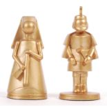 PAIR OF ROBERT HARROP CAMBERWICK GREEN GOLD FIGURINES