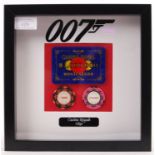 JAMES BOND CASINO ROYALE POKER CHIPS FRAMED DISPLAY