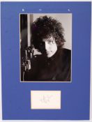 RARE BOB DYLAN AUTOGRAPHED ALBUM PAGE PRESENTATION