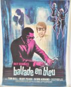 1960'S RAY CHARLES MUSICAL POSTER BALLAD IN BLUE