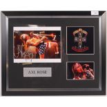 AXL ROSE - GUNS 'N' ROSES - RARE AUTOGRAPHED DISPLAY