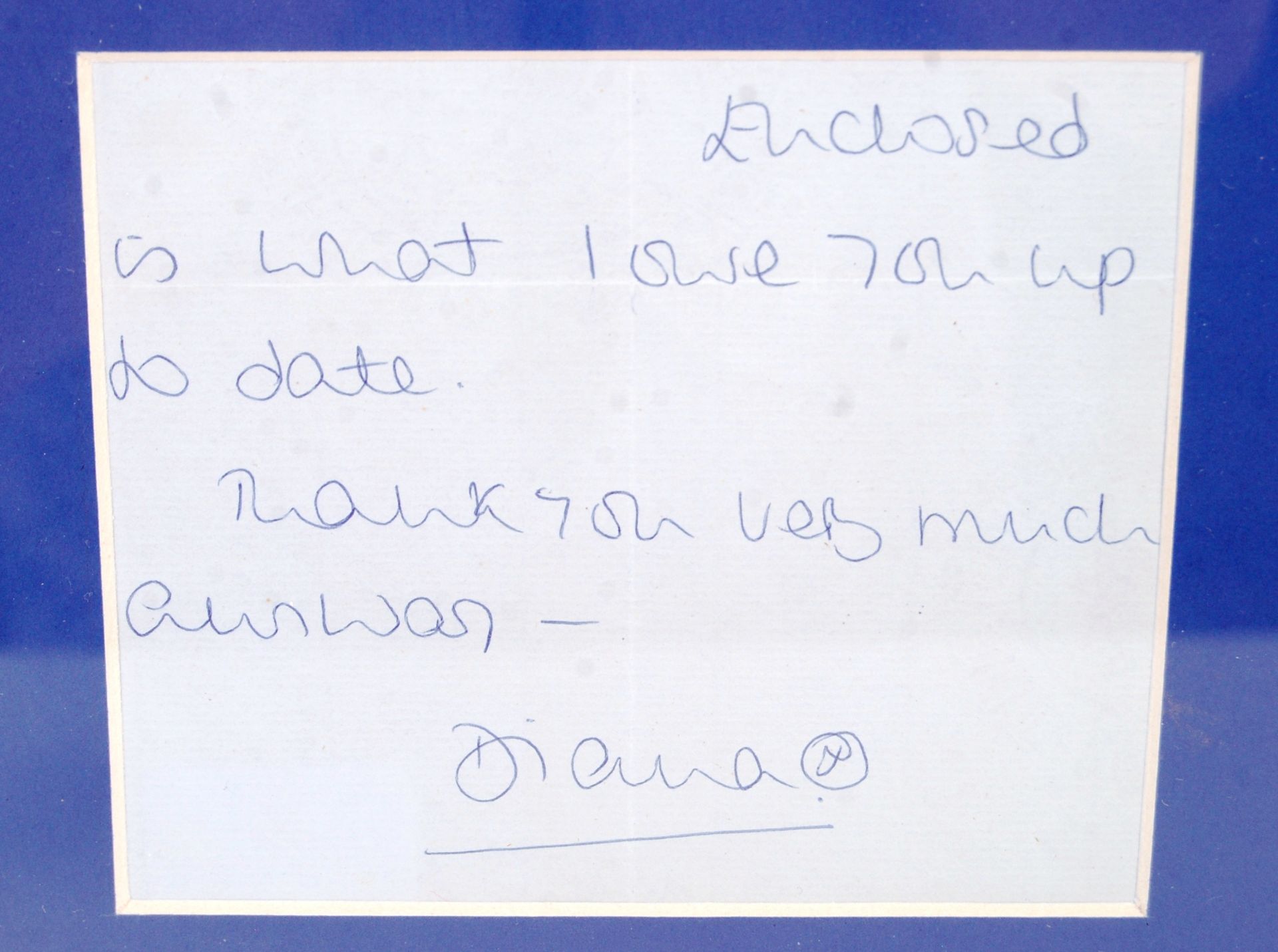 PRINCESS DIANA SIGNED AUTOGRAPHED HAND WRITTEN LETTER - Bild 2 aus 3