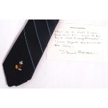 DONALD PLEASENCE - BRITISH ACTOR JAMES BOND - WORN NECK TIE