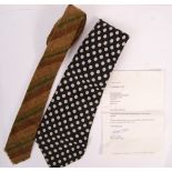 TOM CONTI - SCOTTISH ACTOR - TWO ORIGINAL OWNED & WORN NECK TIES