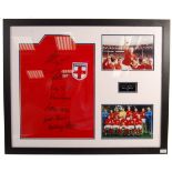 WORLD CUP 1966 ENGLAND SQUAD AUTOGRAPHED REPLICA SHIRT PRESENTATION