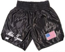 MIKE TYSON - INCREDIBLE SIGNED PAIR OF BOXING SHORTS