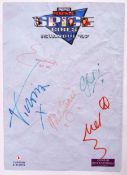 RARE THE SPICE GIRLS 1997 FULLY SIGNED PROMOTIONAL PAPER