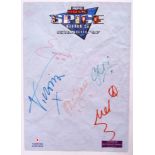 RARE THE SPICE GIRLS 1997 FULLY SIGNED PROMOTIONAL PAPER
